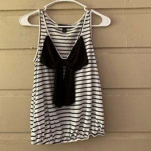 Black and white stripped tank top.